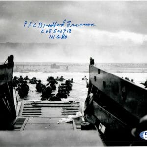 BRADFORD FREEMAN SIGNED D-DAY 8X10 PSA DNA A141732 BAND OF BROTHERS WWII (D)