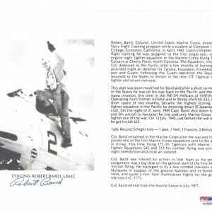 ROBERT BAIRD SIGNED 8X10 (D) PSA DNA AC42035 WWII WAR ACE 6 KILLS