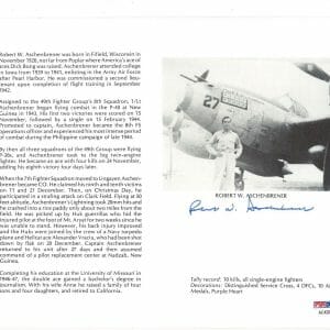 ROBERT ASCHENBRENER SIGNED 8X10 (D) PSA DNA AC42024 WWII WAR ACE 10 KILLS