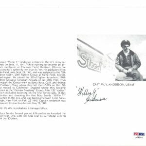 WILLIE Y ANDERSON SIGNED 8X10 (D) PSA DNA AC42014 WWII WAR ACE TRIPLE ACE