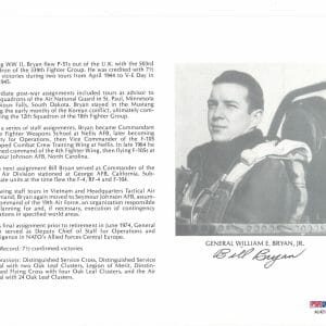 WILLIAM BRYAN SIGNED 8X10 (D) PSA DNA AC42145 WWII ACE 7.5 KILLS
