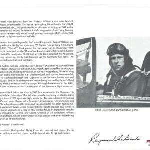 RAYMOND BANK SIGNED 8X10 PSA DNA AC42044 WORLD WAR II ACE 5 KILLS