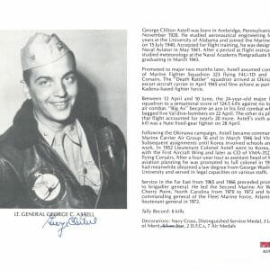 GEORGE AXTELL SIGNED 8X10 (D) PSA DNA AD79146 WWII WAR ACE 6 KILLS