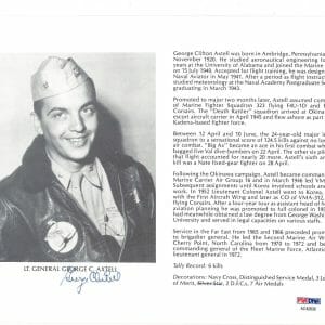 GEORGE AXTELL SIGNED 8X10 (D) PSA DNA AC42030 WWII WAR ACE 6 KILLS