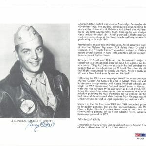 GEORGE AXTELL SIGNED 8X10 (D) PSA DNA AC42029 WWII WAR ACE 6 KILLS