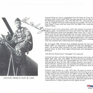 ABNER AUST JR SIGNED 8X10 (D) PSA DNA AC42027 WWII ACE 8 KILLS