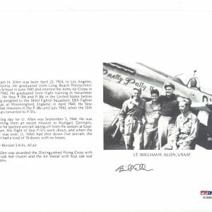 WILLIAM H. ALLEN SIGNED 8X10 PSA DNA AC42004 WWII WAR ACE 5 KILLS