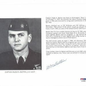 HUGH BATTEN SIGNED 8X10 (D) PSA DNA AC42068 WWII ACE 7 KILLS