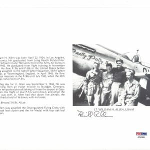 WILLIAM H. ALLEN SIGNED 8X10 PSA DNA AC42005 WWII WAR ACE 5 KILLS