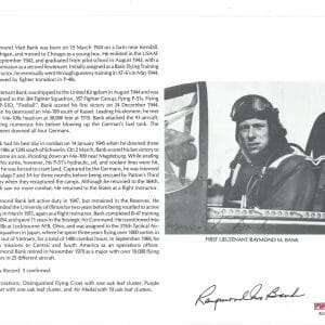 RAYMOND BANK SIGNED 8X10 PSA DNA AC42045 WORLD WAR II ACE 5 KILLS