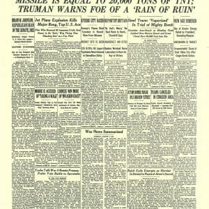 ENOLA GAY CREW SIGNED NEW YORK TIMES FRONT PAGE PRINT PSA DNA AB13917 (D) X3