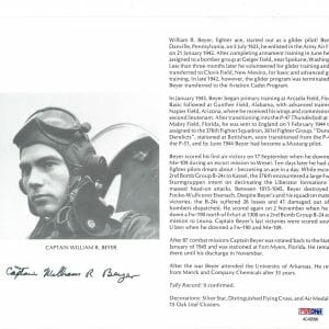 WILLIAM BEYER SIGNED 8X10 (D) PSA DNA AC42096 WWII ACE 9 KILLS