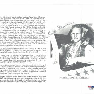 FREDERICK BOOTS BLESSE SIGNED 8X10 (D) PSA DNA AC42108 WWII ACE 10 KILLS