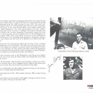 WALTER BENZ SIGNED 8X10 (D) PSA DNA AC42085 WWII ACE 8 KILLS