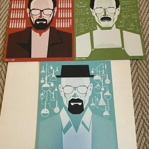 Set 3 BREAKING BAD ART PRINT TY MATTSON Walter White 2013 11x14 #’d 603 OF 1100