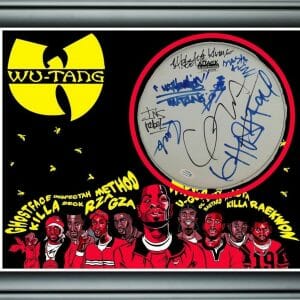 Wu Tang Autographed Custom Framed Drum Head Drumhead Display ACOA