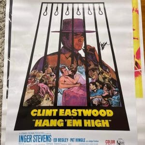 Clint Eastwood Signed Autographed 24x36 Hang Em High Poster Beckett Certified