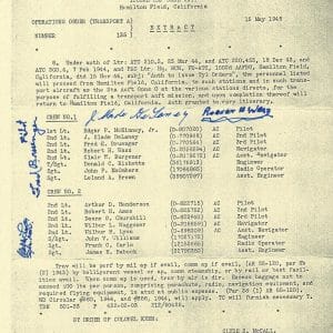 320TH TROUP SQUADRON MULTI SIGNED OPERATIONS ORDER DOCUMENT PSA DNA AC01398 X4