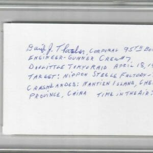 DAVID THATCHER SIGNED INDEX CARD PSA DNA (D) 84145981 DOOLITTLE RAIDERS