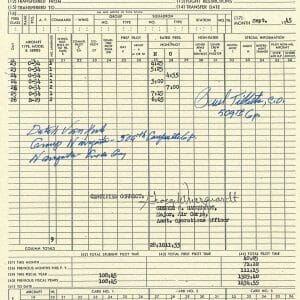 DUTCH VAN KIRK SIGNED FLIGHT RECORD DOCUMENT PSA DNA AC71774 TIBBETS ENOLA GAY