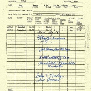 FRANK WEY MULTI SIGNED RECORD OF COMBAT DUTY DOCUMENT PSA DNA AD03566 X5