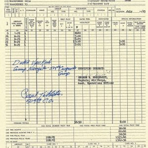 DUTCH VAN KIRK SIGNED FLIGHT RECORD DOCUMENT PSA DNA AD07663 TIBBETS ENOLA GAY