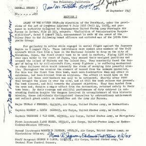 TIBBETS / VAN KIRK / JEPPSON SIGNED SILVER STAR DOCUMENT PSA DNA AD07643