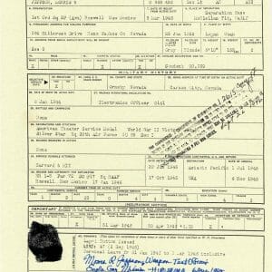 MORRIS JEPPSON SIGNED SERVICE DOCUMENT PSA DNA AE71480 ENOLA GAY ETO (D)