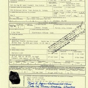 MORRIS JEPPSON SIGNED SERVICE DOCUMENT PSA DNA AE71479 ENOLA GAY ETO (D)