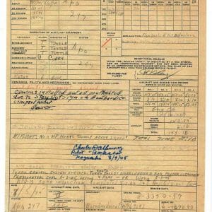 CD ALBURY SIGNED FLIGHT RECORD DOCUMENT PSA DNA AD28813 BOCKSCAR NAGASAKI 8/9/45