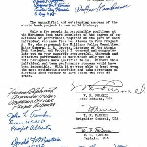 PROJECT ALBERTA MULTI SIGNED LOS ALAMOS DOCUMENT PSA DNA AD03576 x6 RARE