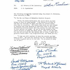 PROJECT ALBERTA MULTI SIGNED LOS ALAMOS DOCUMENT PSA DNA AD03575 x6 RARE