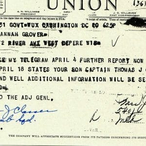 THOMAS CLASSEN SIGNED WESTERN UNION DOCUMENT PSA DNA AE71486 (D) WWII 72ND BS