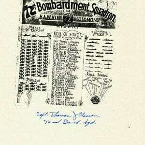 THOMAS CLASSEN SIGNED ROLL OF HONOR DOCUMENT PSA DNA AE71489 (D) WWII 72ND BS