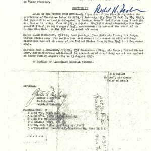 RICHARD NELSON SIGNED SILVER STAR DOCUMENT PSA DNA AD07651 (D) ENOLA GAY