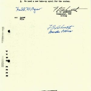 FREDERICK ASHWORTH HAROLD AGNEW SIGNED DOCUMENT PSA DNA AD28832 PROJECT ALBERTA