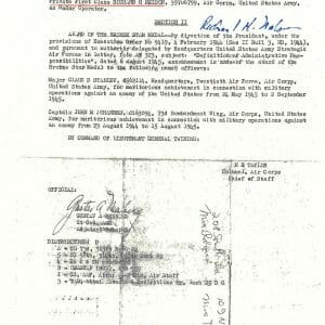 RICHARD NELSON SIGNED SILVER STAR DOCUMENT PSA DNA AD07650 (D) ENOLA GAY