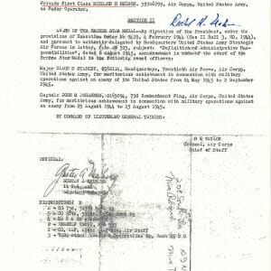 RICHARD NELSON SIGNED SILVER STAR DOCUMENT PSA DNA AD07648 (D) ENOLA GAY