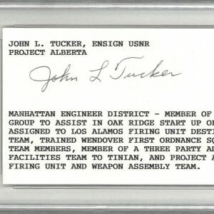 JOHN TUCKER SIGNED INDEX CARD PSA DNA 84250475 (D) PROJECT ALBERTA