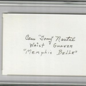 CASIMER NASTAL SIGNED INDEX CARD PSA DNA 84150618 (D) WWII MEMPHIS BELLE GUNNER