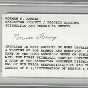 NORMAN RAMSEY INDEX CARD PSA DNA 84150560 (D) MANHATTAN PROJECT PROJECT ALBERTA