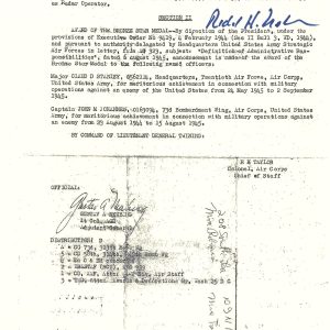 RICHARD NELSON SIGNED SILVER STAR DOCUMENT PSA DNA AD07651 (D) ENOLA GAY