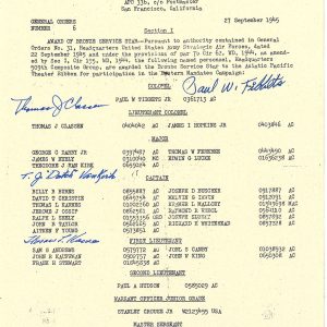 509th COMP GROUP MULTI SIGNED BRONZE STAR DOCUMENT PSA DNA AD07657 (D) X5