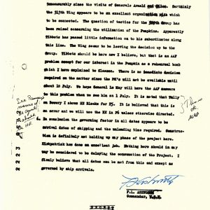 FREDERICK ASHWORTH SIGNED DOCUMENT PSA DNA AD28825 PROJECT ALBERTA ATOMIC BOMB