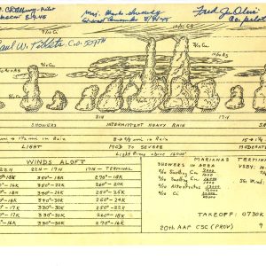 BOCKSCAR CREW MULTI SIGNED WEATHER FORECAST 8/9/1945 PSA DNA AD28577 (D) RARE