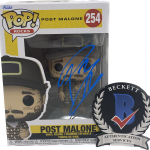 Post Malone Signed Autographed Funko Pop Rocks Figure #254 Beckett COA