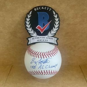 BARRY FOOTE 1981 AL CHAMPS YANKEES SIGNED AUTO M.L. BASEBALL BECKETT AUTHENTICAT