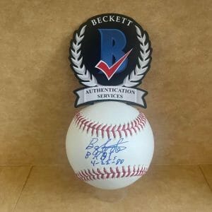 BARRY FOOTE 8 RBI'S 4-22-80 SIGNED AUTO M.L. BASEBALL BECKETT AUTHENTICATED