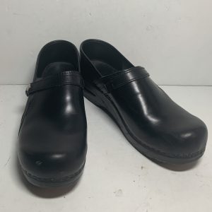 Sanita Women's Cori Black Leather Comfort Clogs Nursing Shoes 8.5 US 39 EU