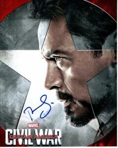 ROBERT DOWNEY JR. Signed 8x10 IRON MAN TONY STARK Photo w/ Hologram COA